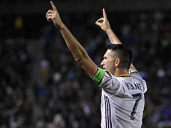 Robbie Keane falls out of the...